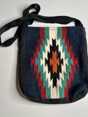 El Paso Saddleblanket Crossbody Bag Womens Medium Multicolor Wool Southwestern